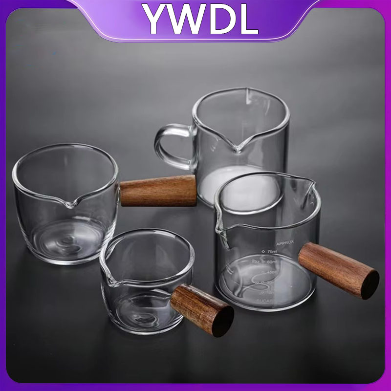 Espresso Shot Glass - 50-250ml Manico in legno Misurino per