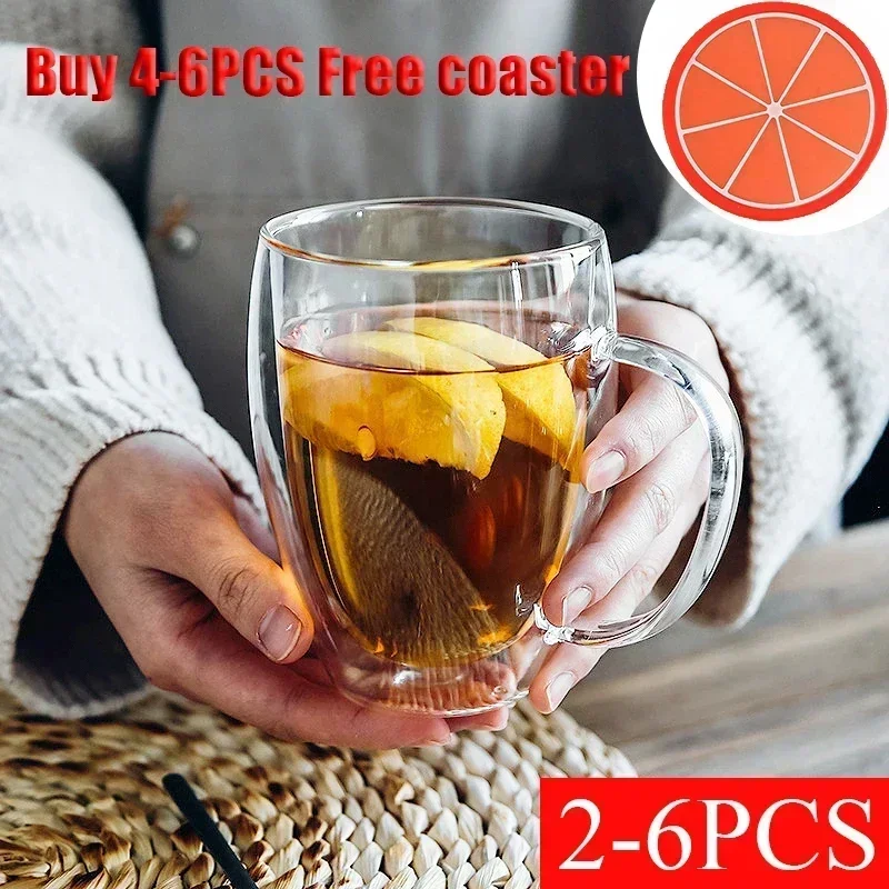Espresso Shot Glass - 2-6 pezzi tazza trasparente da parete